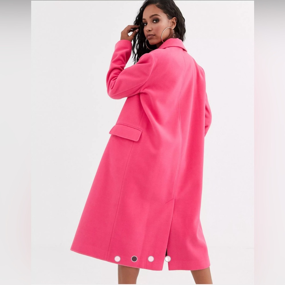 ASOS Design Asymmetric Front Coat - Picture 2 of 8